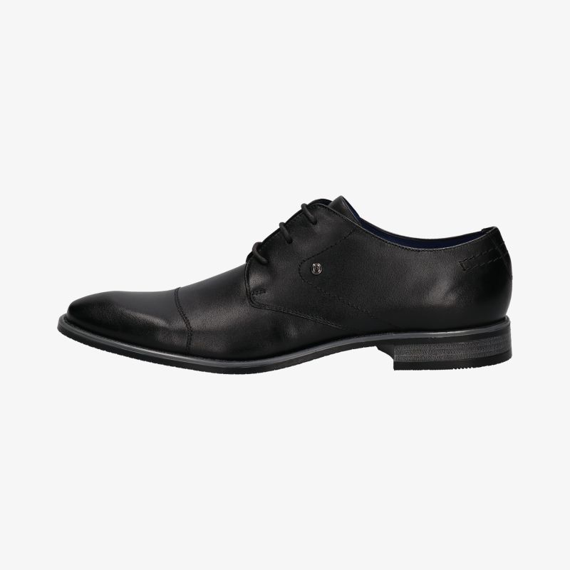 Eleganter, klassischer Lederschuh in Schwarz mit Schnürung, perfekt für formelle Anlässe und stilvollen Komfort.