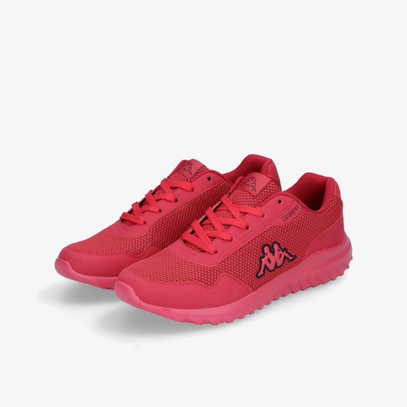 Rote Sportschuhe mit nahtlosem Design und gepolsterter Sohle für optimalen Komfort und Stil.