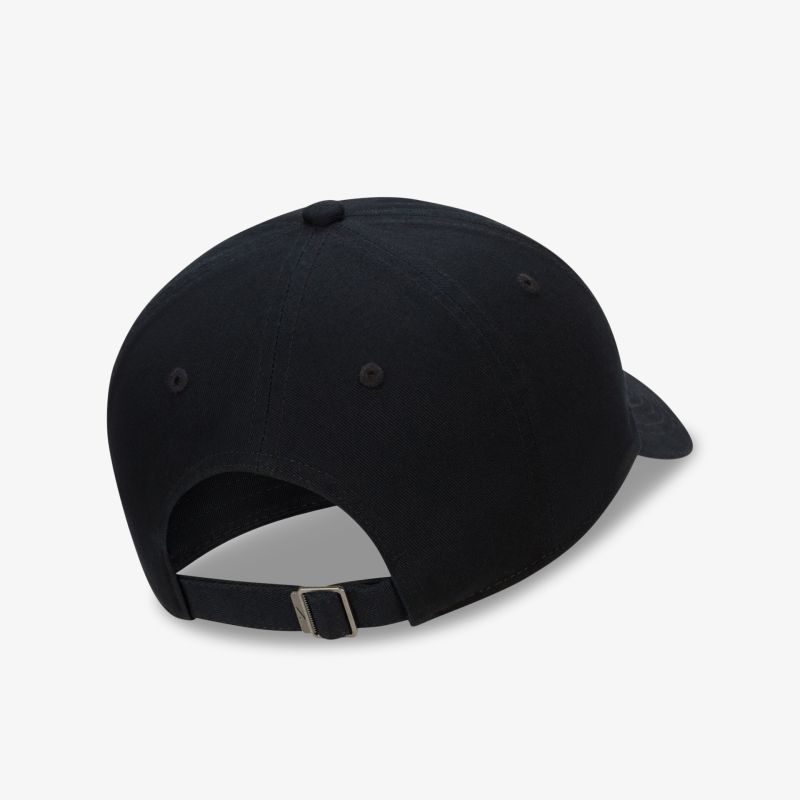 Schwarze Basecap mit verstellbarem Riemen für individuellen Komfort und vielseitigen Stil