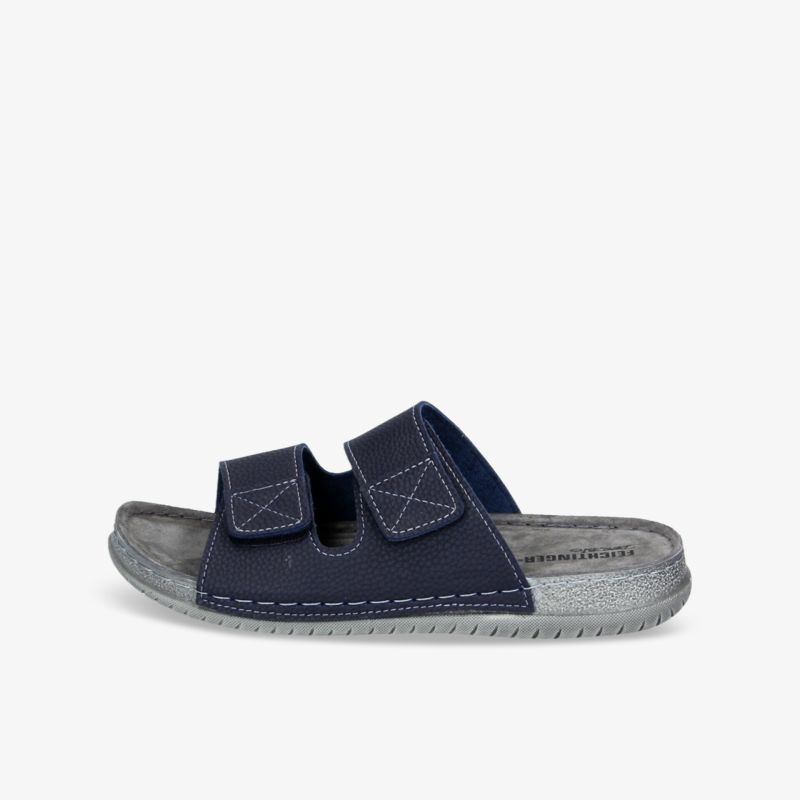 Blaue Sandale mit Velcro-Verschluss und ergonomischer Sohle, ideal für Komfort und Stil.