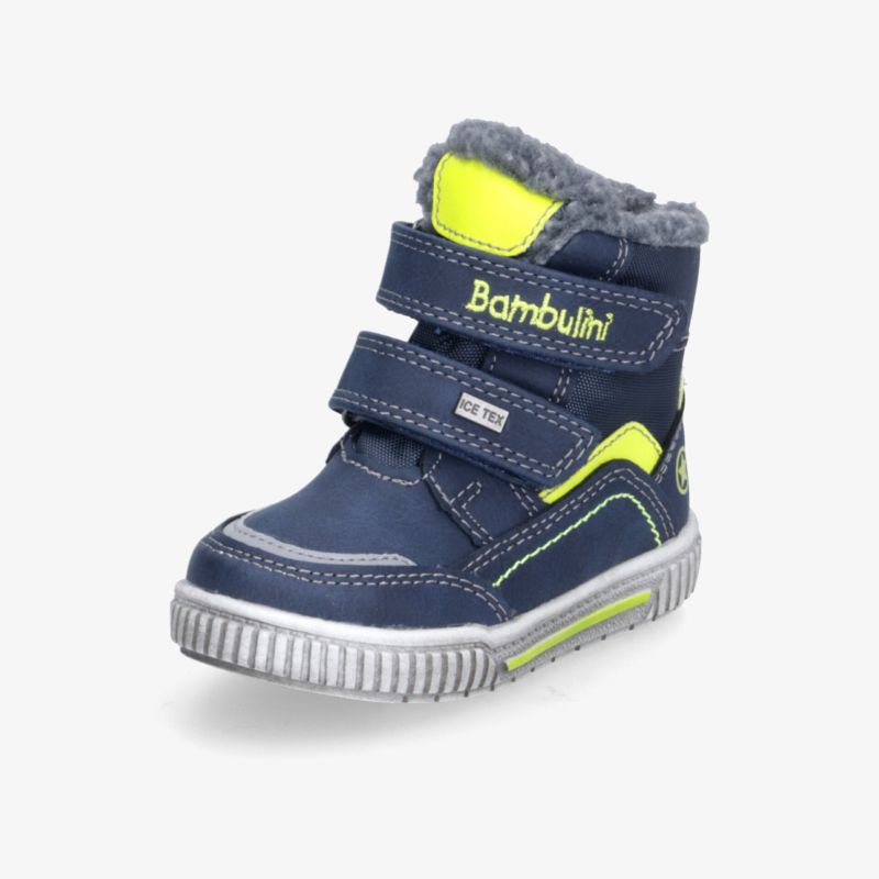 Robuster, bequemer Schuh mit warmem Futter und Klettverschluss, ideal für kalte Tage.