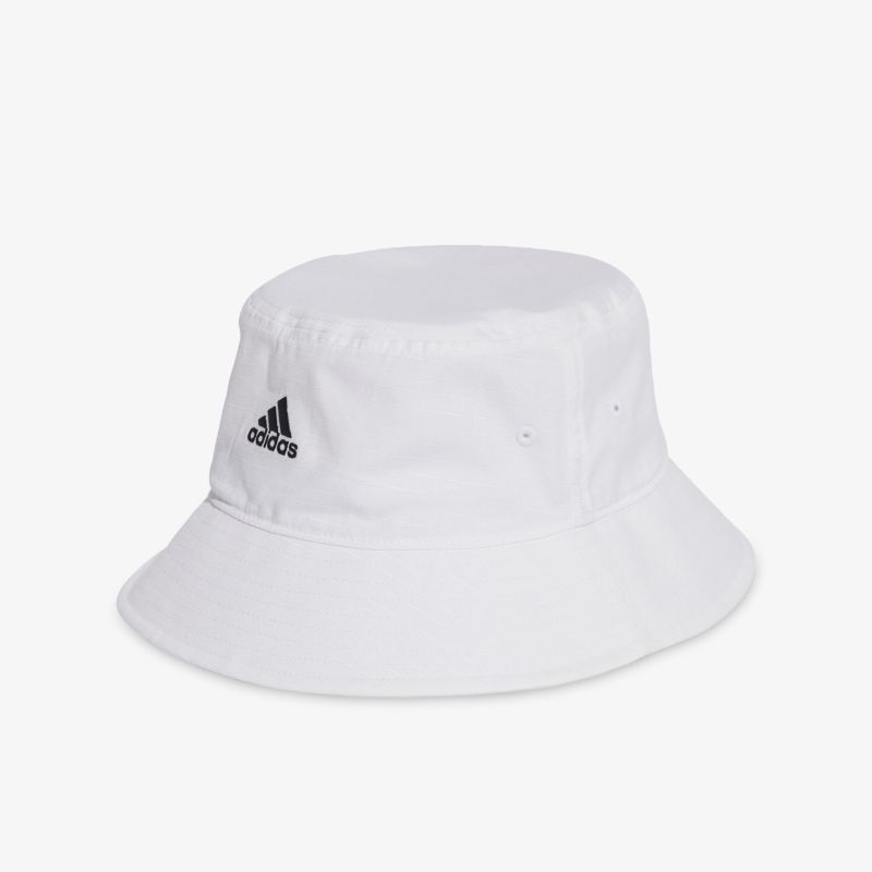 Stilvoller weißer Adidas Bucket Hat für modernen Look und Komfort in Freizeit und Sommer.