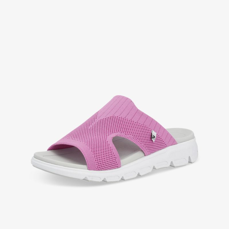 Leichte pinke Schuh-Sandale mit atmungsaktivem Material und flexibler, rutschfester weißer Sohle