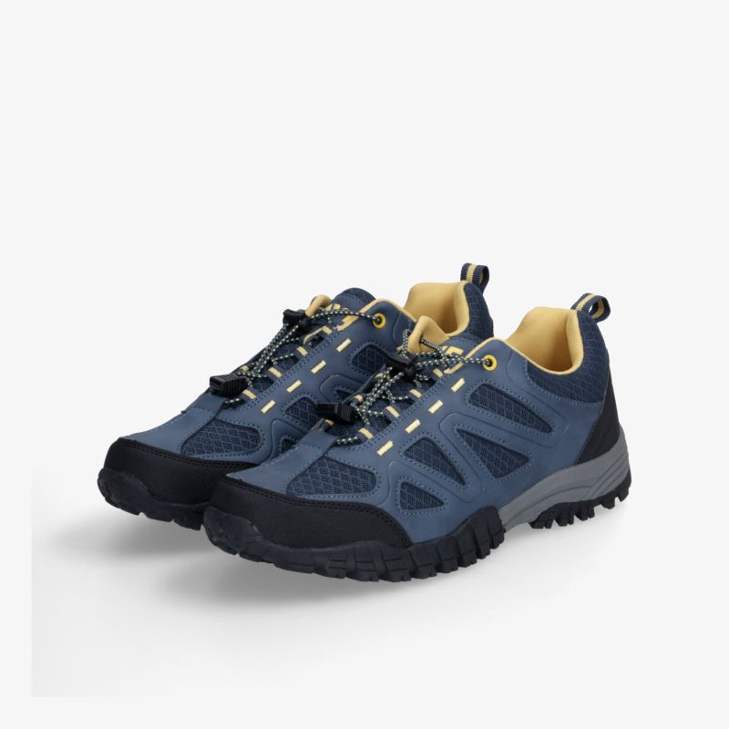 Robuste blaue Wanderschuhe mit griffiger Sohle und bequemer Polsterung für sicheren Halt und hohen Komfort