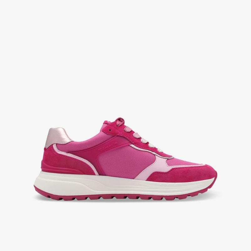 Sportlicher Sneaker in kräftigem Pink mit robuster, rutschfester Sohle und bequemem Design