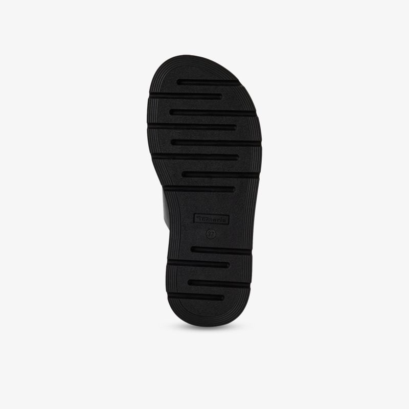 Hochwertige schwarze Schuhsohle mit rutschfestem und flexiblem Profil für optimalen Halt und Komfort