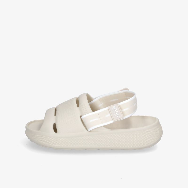 Beige Sandale mit verstellbarem Riemen, ideal für Komfort und Stil an sonnigen Tagen
