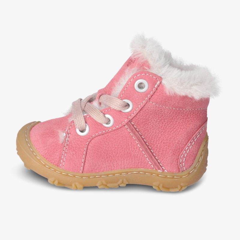 Süße rosa Winterstiefel mit flauschigem Futter und stabiler, rutschfester Sohle. Ideal für kalte Tage.