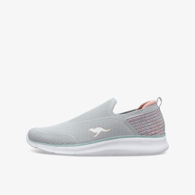 Moderner und bequemer Slip-On-Sneaker in Grau mit rutschfester Sohle und atmungsaktivem Material.