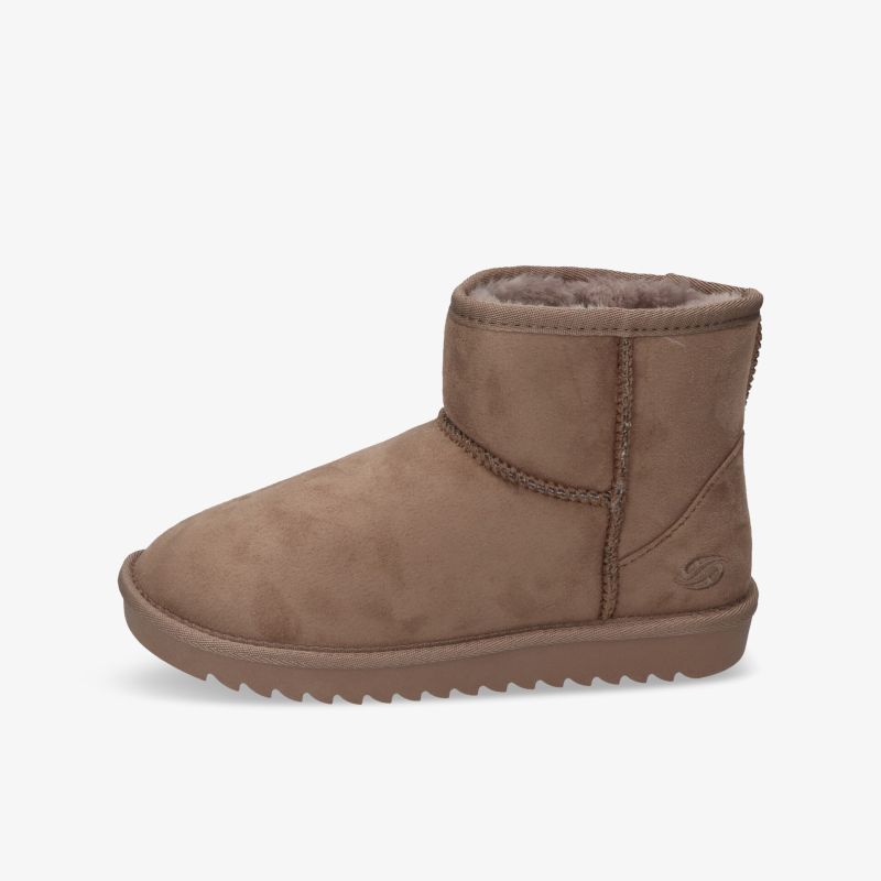Bequemer, warmer Stiefel mit rutschfester Sohle und weichem, kuscheligem Innenfutter seitlich abgebildet