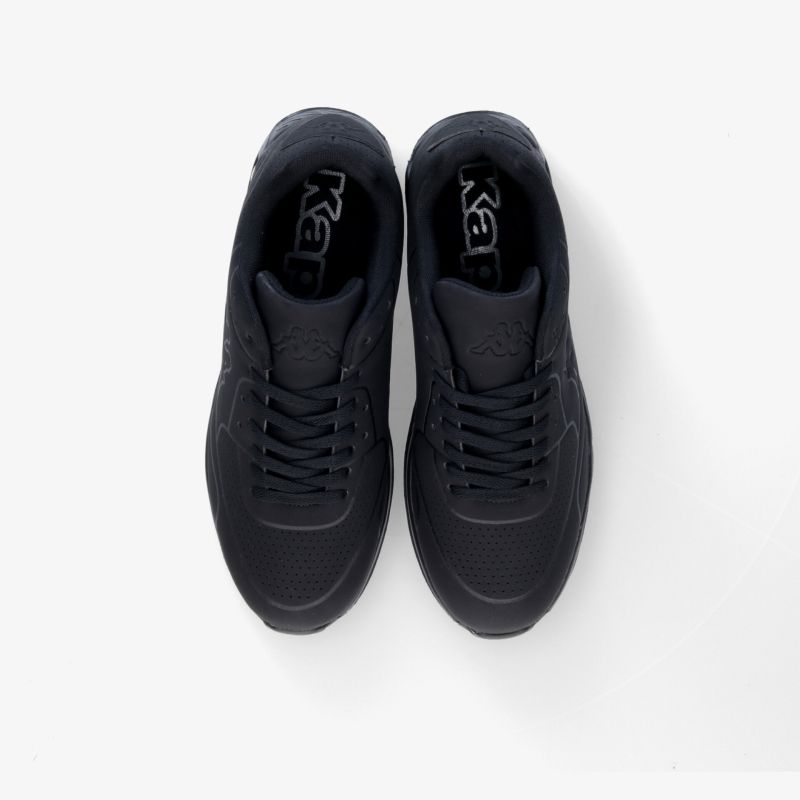 Schwarze Sneaker mit klassischem Design, bequemer Passform und rutschfester Sohle perfekt für den Alltag.