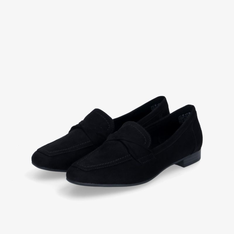 Elegante schwarze Veloursleder-Loafer mit zeitlosem Design und rutschfester Sohle für vielseitigen Einsatz.