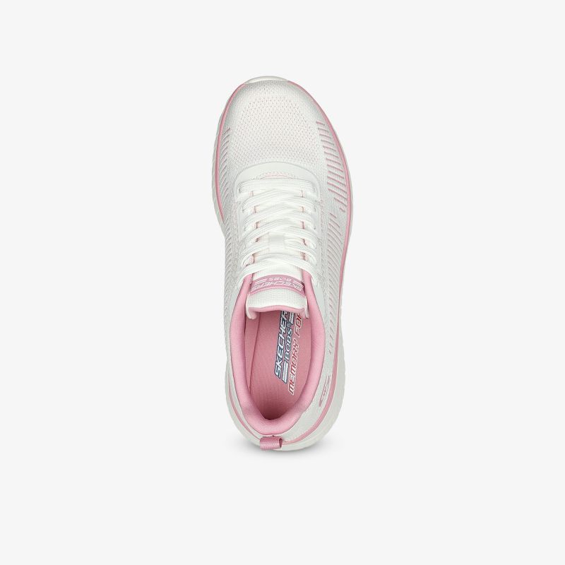 Stilvoller Sneaker in Weiß und Rosa mit bequemer Passform und moderner Optik von oben