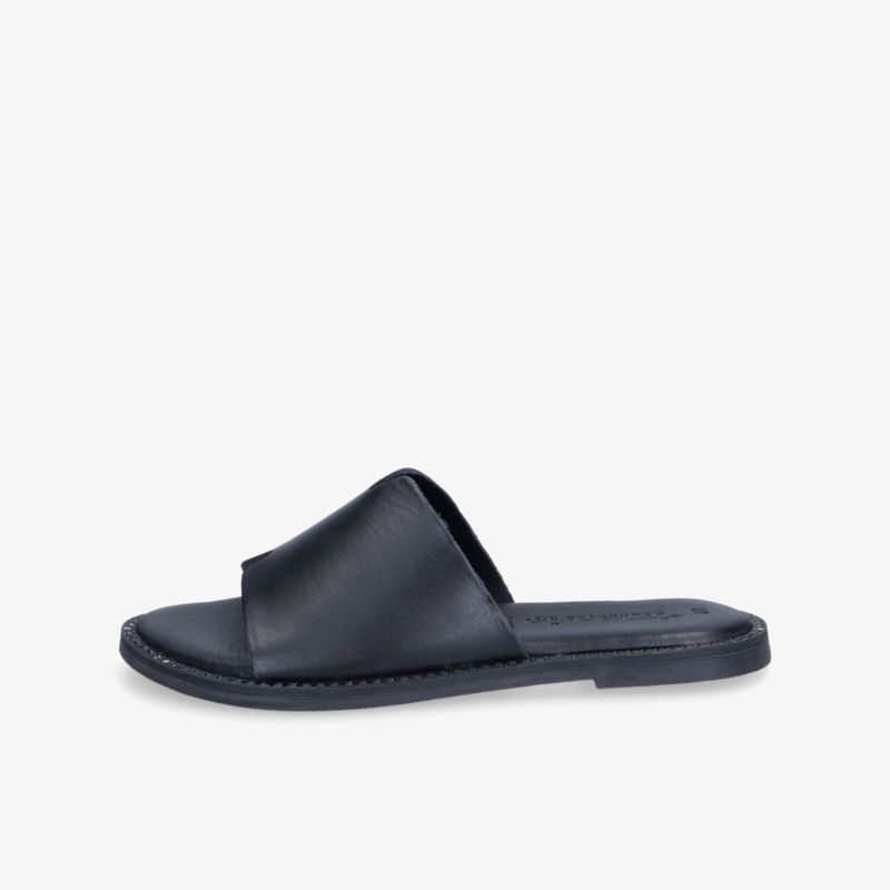Schwarze Slide-Pantolette mit weichem Material und rutschfester Sohle für hohen Komfort beim Tragen