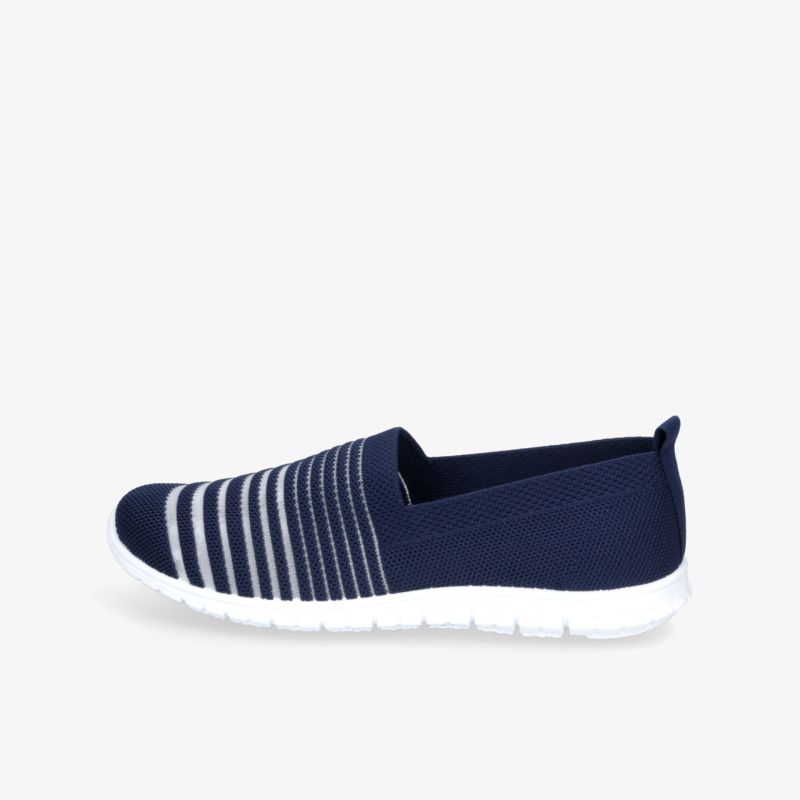Leichter navy blauer Slipper mit weißer rutschfester Sohle, atmungsaktiv und flexibel für hohen Tragekomfort