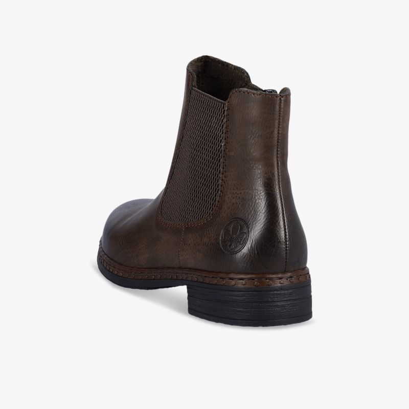 Elegante braune Stiefelette aus Leder mit rutschfester Sohle und Komfortdesign, seitlicher Gummizug