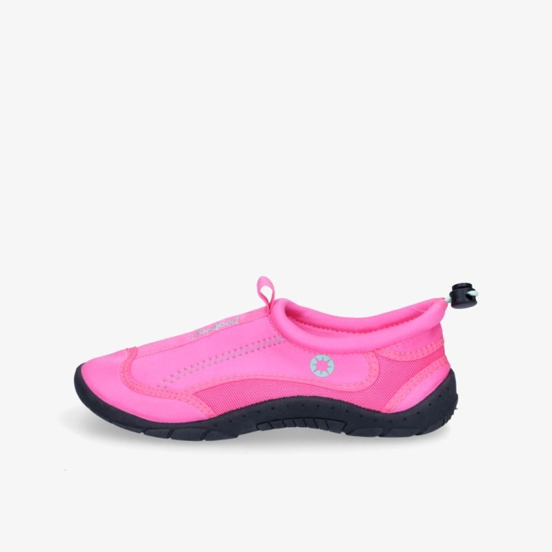 Leichte pinke Wasserschuhe mit rutschfester Sohle und elastischem Verschluss für optimalen Halt und Komfort.