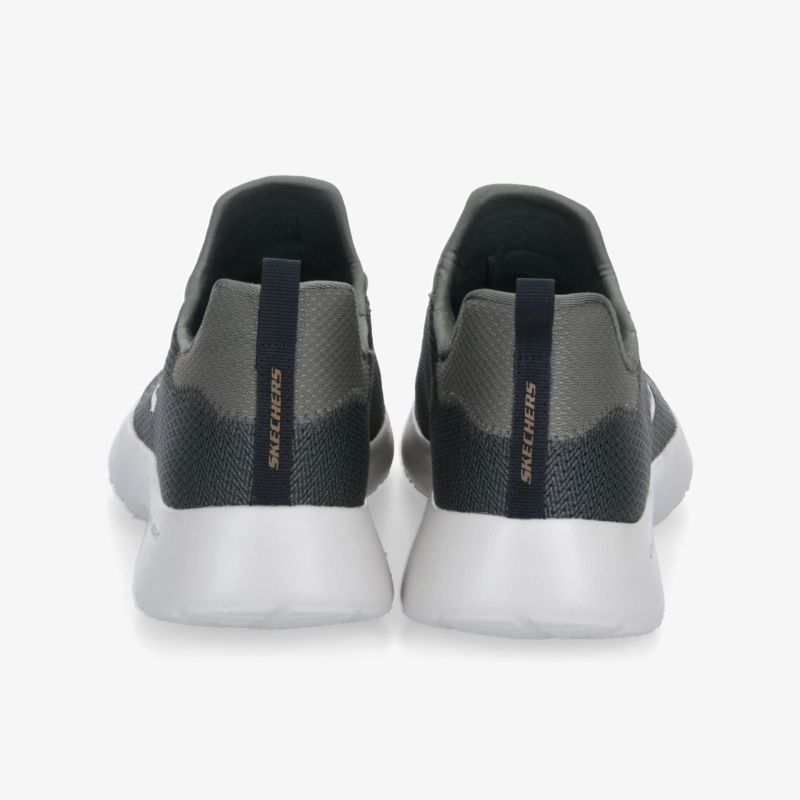 Graue Freizeitschuhe mit weißer Sohle, Rückansicht, ideal für urbanen Stil und Komfort.