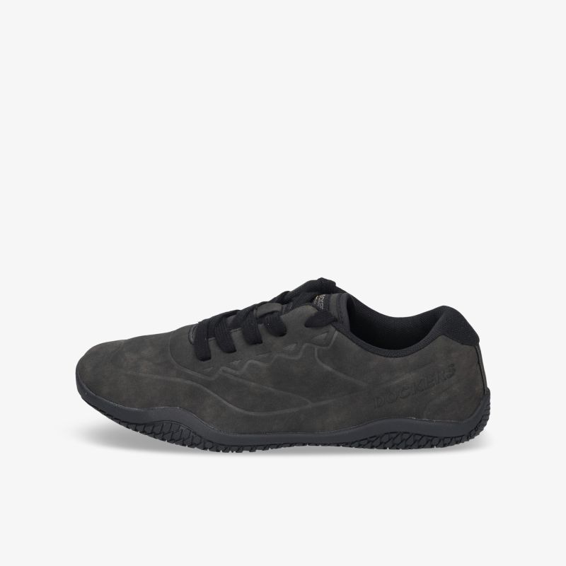 Moderner sportlicher schwarzer Schuh mit speziellem Profil, leicht und bequem für vielseitige Aktivitäten
