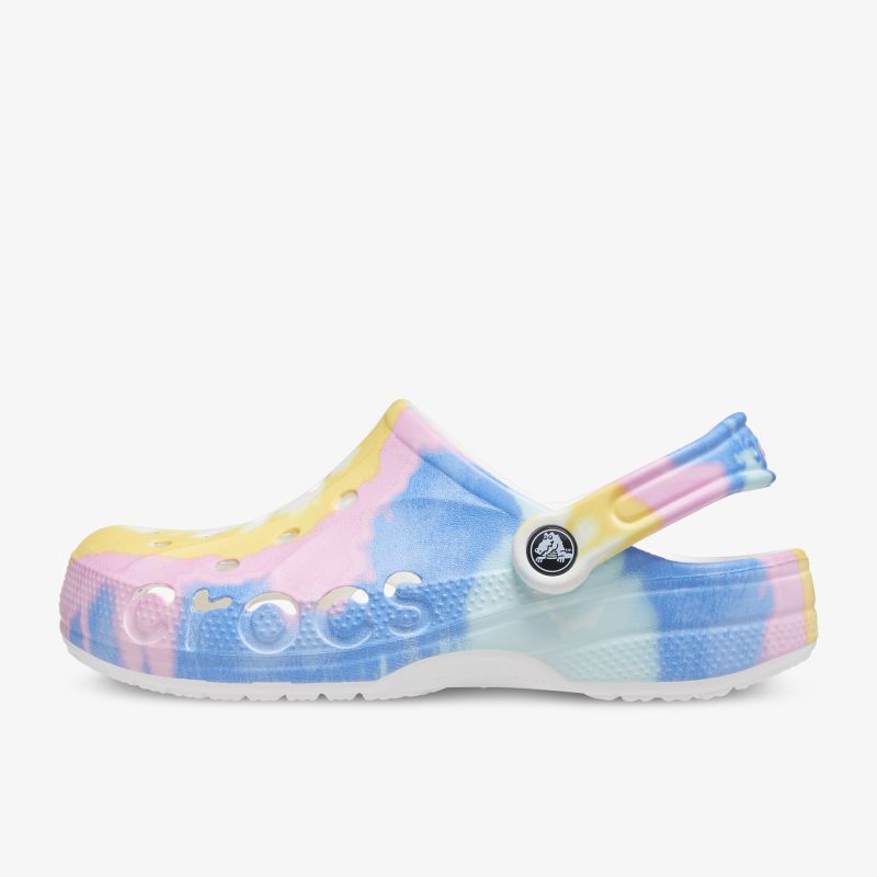 Bunter, bequemer Freizeitclog in pastelligen Farben mit verstellbarem Fersenriemen für perfekten Halt.