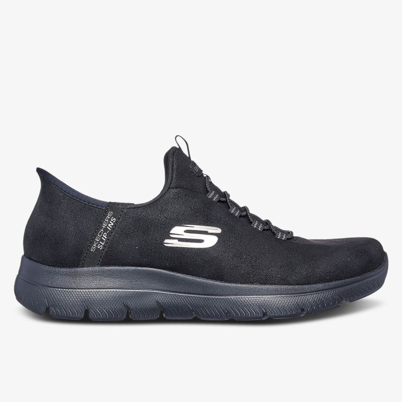 Seitliche Ansicht eines bequemen Sneakers mit weichem Material und flexibler rutschfester Sohle