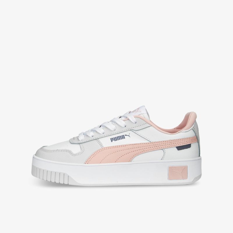 Stilvolle weiße und rosa Sneakers mit rutschfester Sohle, ideal für modische Outfits und ganztägigen Komfort.