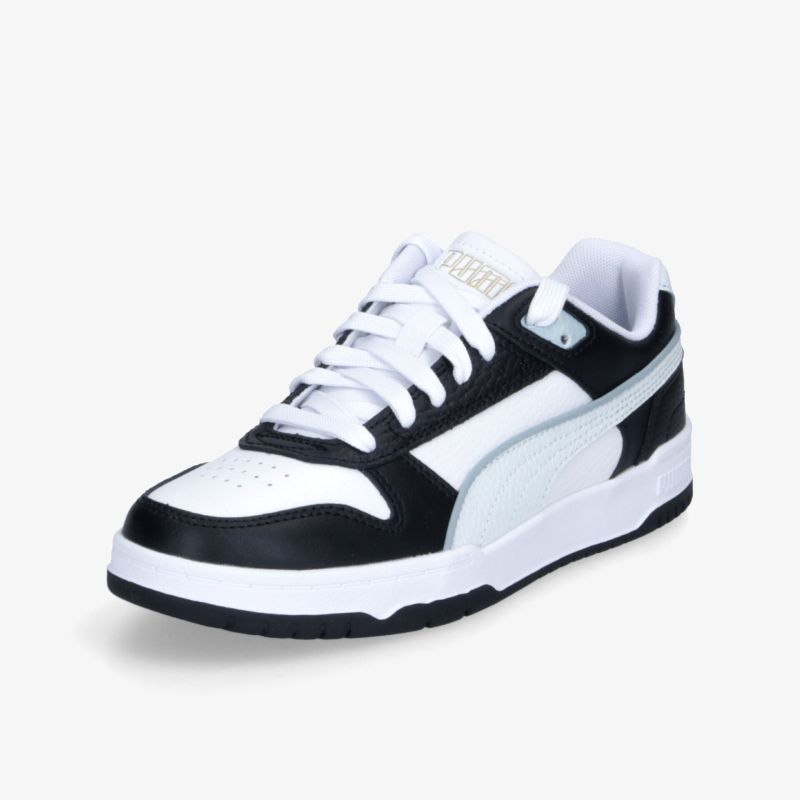 Moderner schwarzer und weißer Sneaker, bequem und robust mit atmungsaktivem Material und gepolsterter Innensohle