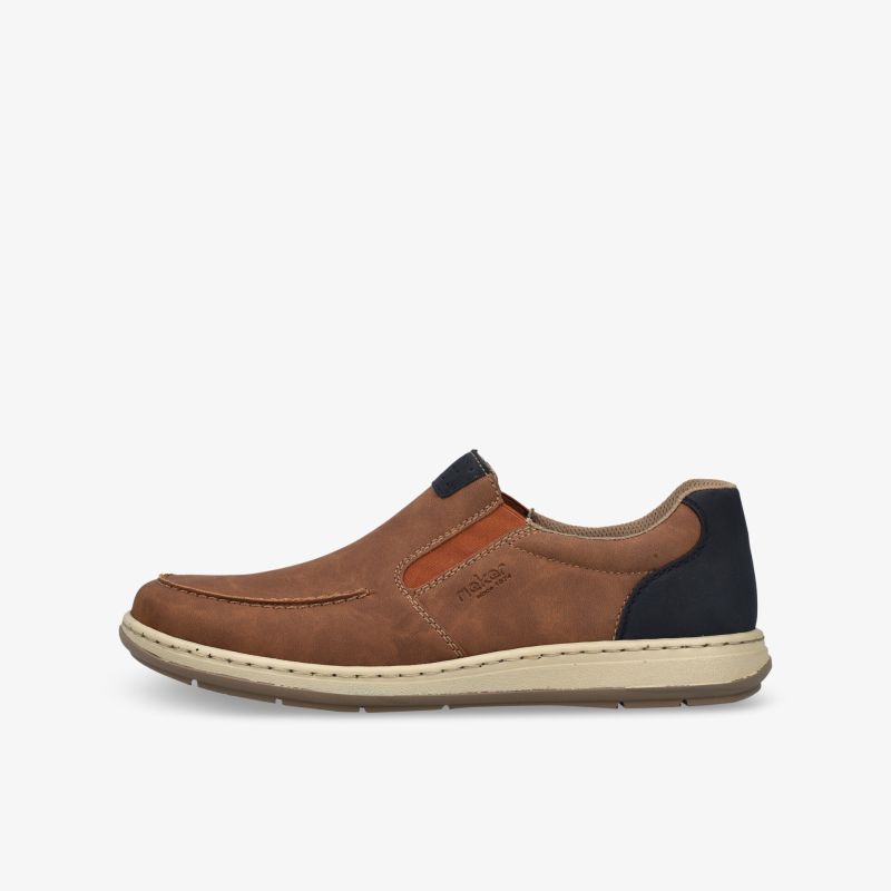 Bequemer brauner Slip-On Schuh mit rutschfester Sohle und flexiblem Design für hohen Tragekomfort