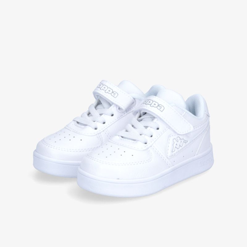 Weißer Sneaker mit Klettverschluss und Schnürung, ideal für stilvollen Komfort im Alltag.