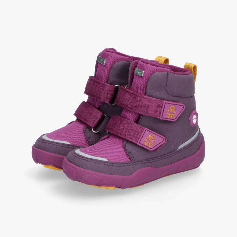 Stylische zweifarbige Stiefel mit Klettverschluss und rutschfester Sohle für optimalen Komfort und Halt.