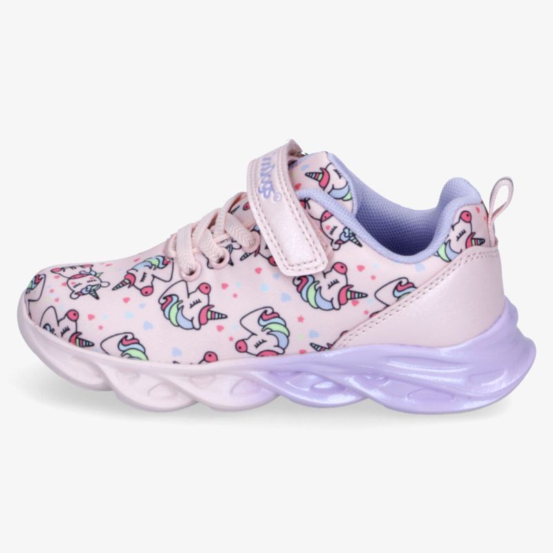 leichter Kindersneaker mit buntem Einhornmuster, flexible Sohle und praktischem Klettverschluss für bequemen Halt