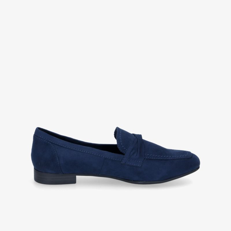Eleganter blauer Lederloafer mit klassischem Design und bequemer Passform für stilvolle Anlässe.