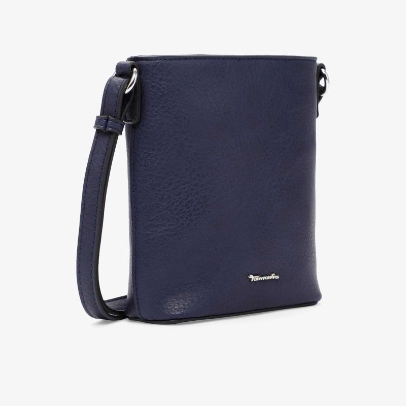 Elegante blaue Umhängetasche aus hochwertigem Leder mit kompaktem Design und stilvollem Look.