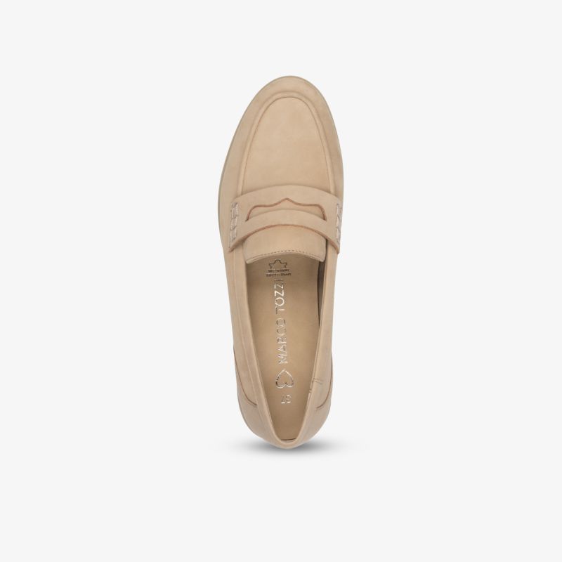 Beiger Loafer in eleganter und hochwertiger Ausführung, bequem und vielseitig kombinierbar