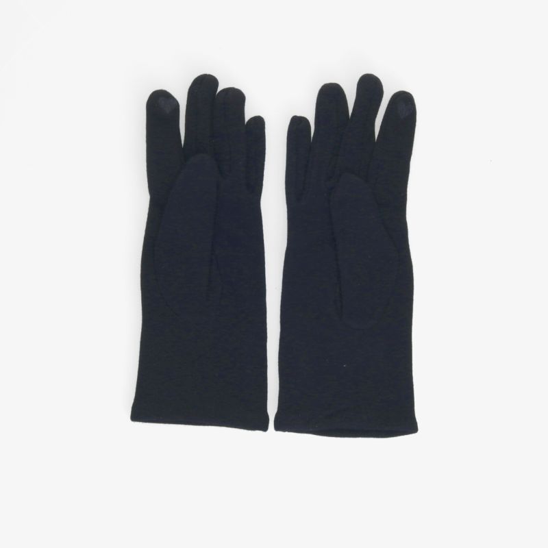 Elegante schwarze Handschuhe aus hochwertigen Materialien für optimalen Tragekomfort.