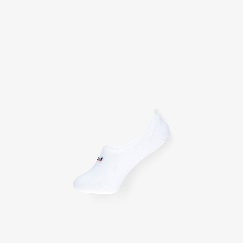Weiße, elastische und nahtlose Sneaker-Socke für hohen Tragekomfort und optimalen Halt beim Sport