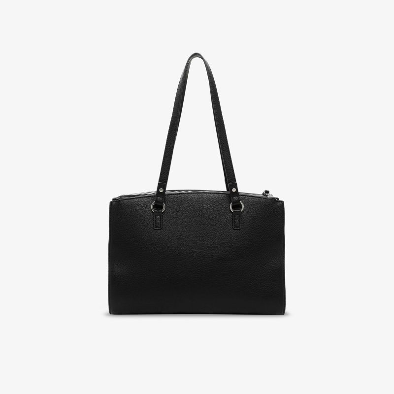 Elegante schwarze Tasche mit praktischem Design und langen Henkeln, hochwertiges Material für vielseitige Nutzung