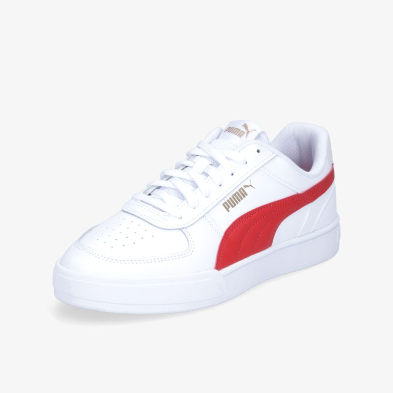 Moderner weiß-roter Sneaker mit stilvollem Design und komfortabler Passform für sportlichen Look.