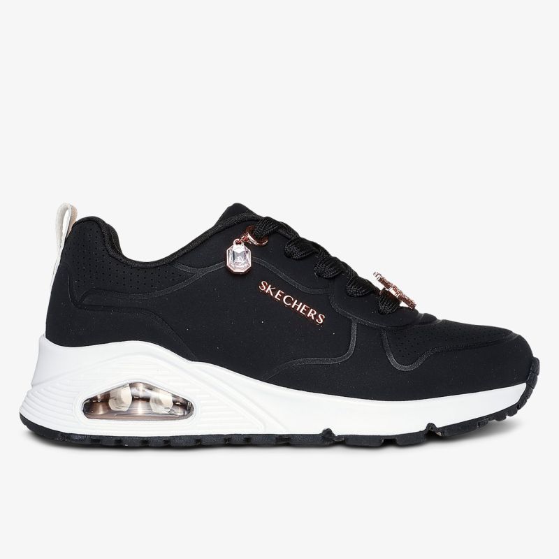 Moderner schwarzer Schuh mit Luftdämpfung und stilvollem Design