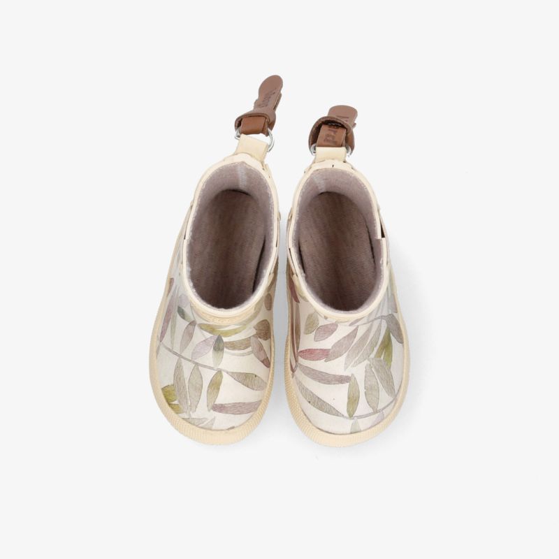 Bequeme beige Kinderschuhe mit Muster, gepolstert und rutschfester Sohle für flexiblen und leichten Tragekomfort