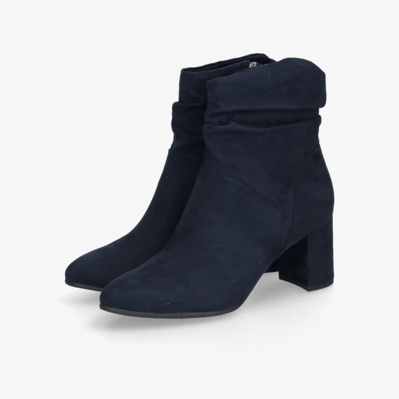 Schwarze Stiefeletten mit komfortablem Blockabsatz und weichem Material, eleganter und modischer Look