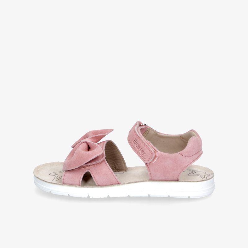 Leichte rosa Sandale mit verstellbarem Klettverschluss und weichem Material für hohen Tragekomfort