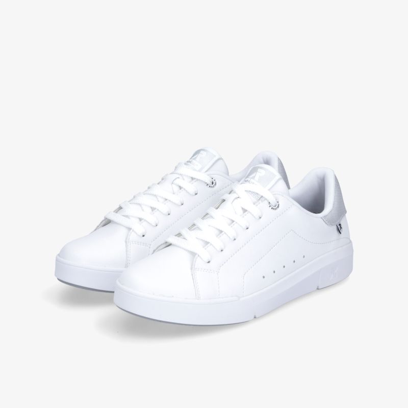 Weiße Sneaker mit klassischem Design und minimalistischem Look, ideal für einen vielseitigen und modischen Stil.