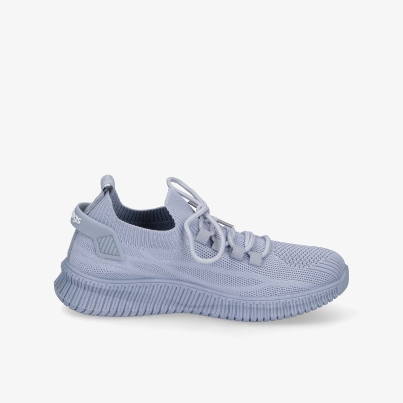 Leichter sportlicher grauer Sneaker mit atmungsaktivem Material und flexibler Sohle, komfortable Passform