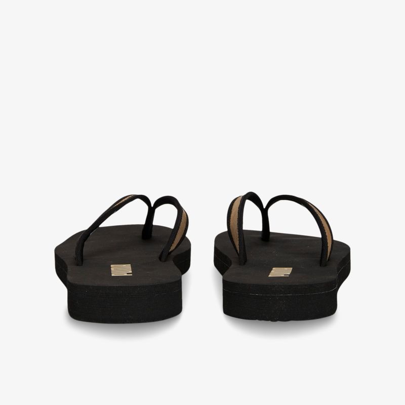 Stylische schwarze Flip-Flops mit komfortablem Fußbett und rutschfester Sohle, ideal für den Strand