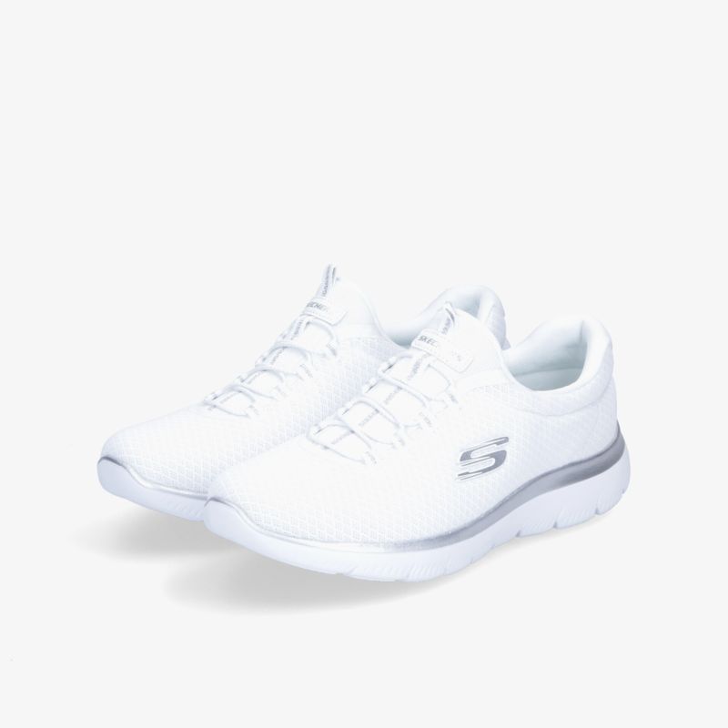 Stilvolle weiße Sneakers mit eleganter Linienführung und leichter Sohle für optimalen Komfort und Alltagstauglichkeit.