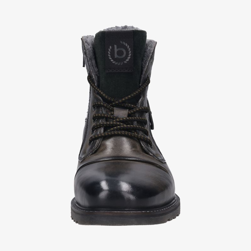 Stylischer Schnürstiefel aus Leder mit robuster Sohle und komfortablem Design für vielseitigen Einsatz.