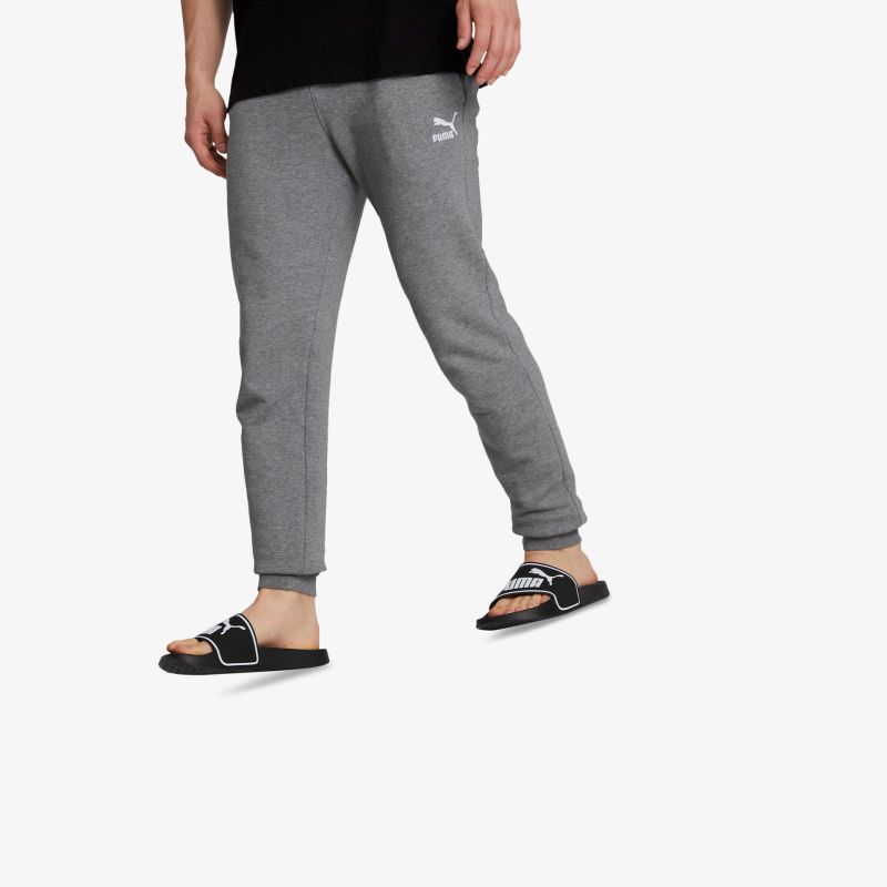 Graue Jogginghose mit elastischem Bund und sportlichem Design für den bequemen Alltagslook.