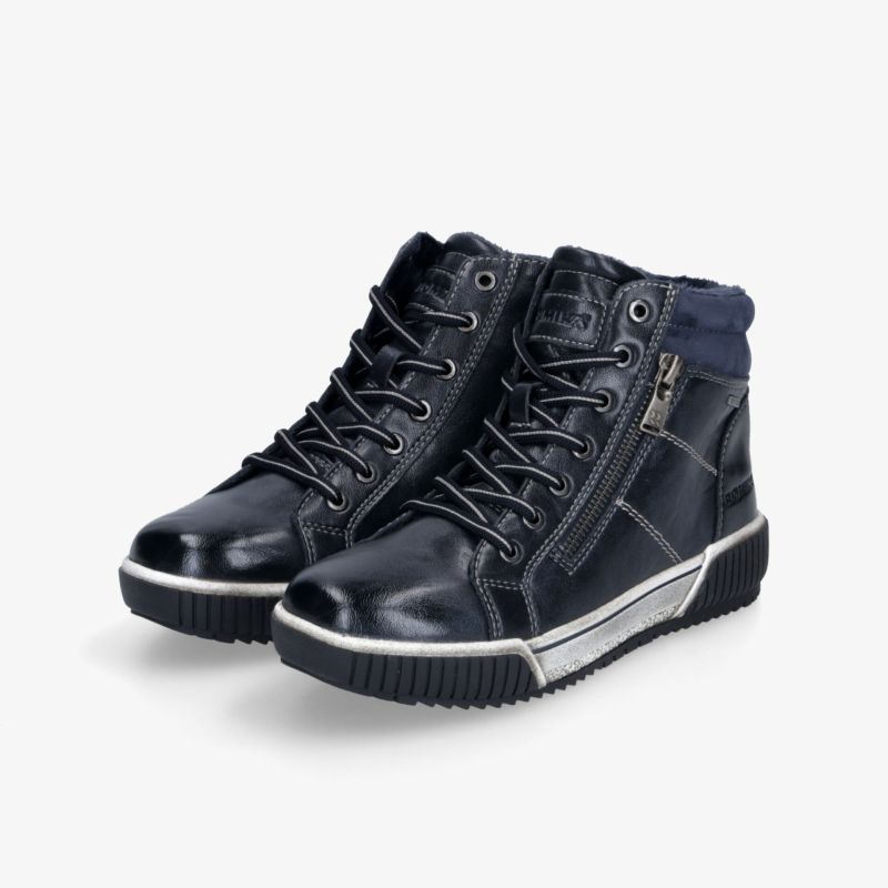 Schwarze modische Sneaker mit seitlichem Reißverschluss, bequemer Sohle und robustem Material, modernes Styling