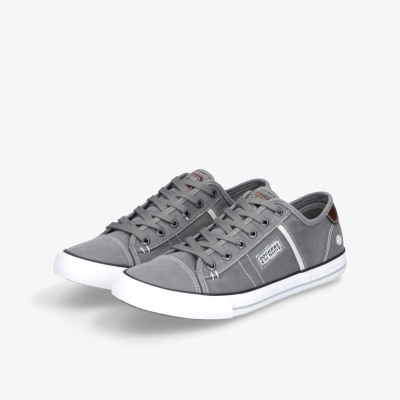 Graue Sneaker im Paar, leicht und bequem, mit flexibler Sohle und modernem, sportlichem Design